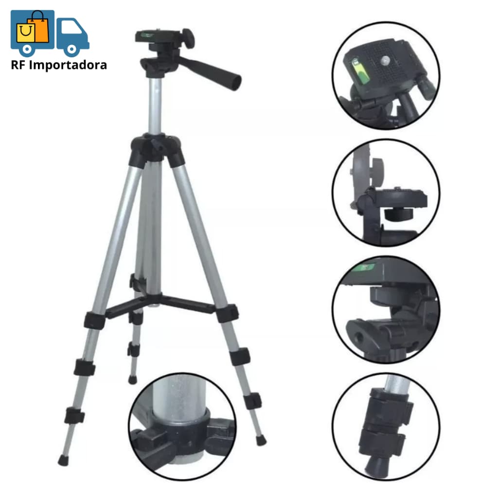 Tripé Universal Com Níveis Câmeras Celulares 1,02 m