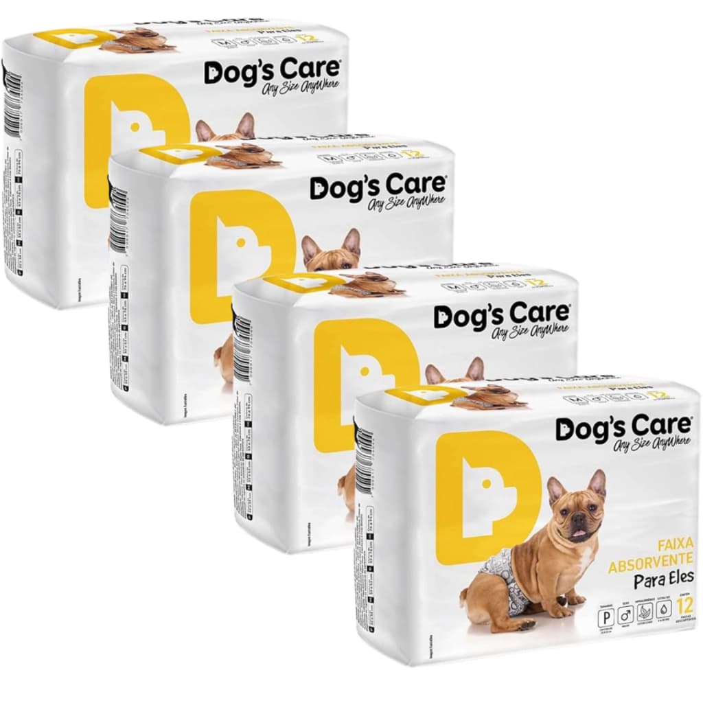 Kit Fralda Higiênica Pet Cães Macho Dogs Care Tam P 48 Un