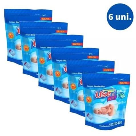 Kit Fardo com 2400un de Lenços Umedecidos Use It 6 refis com 400 lenços