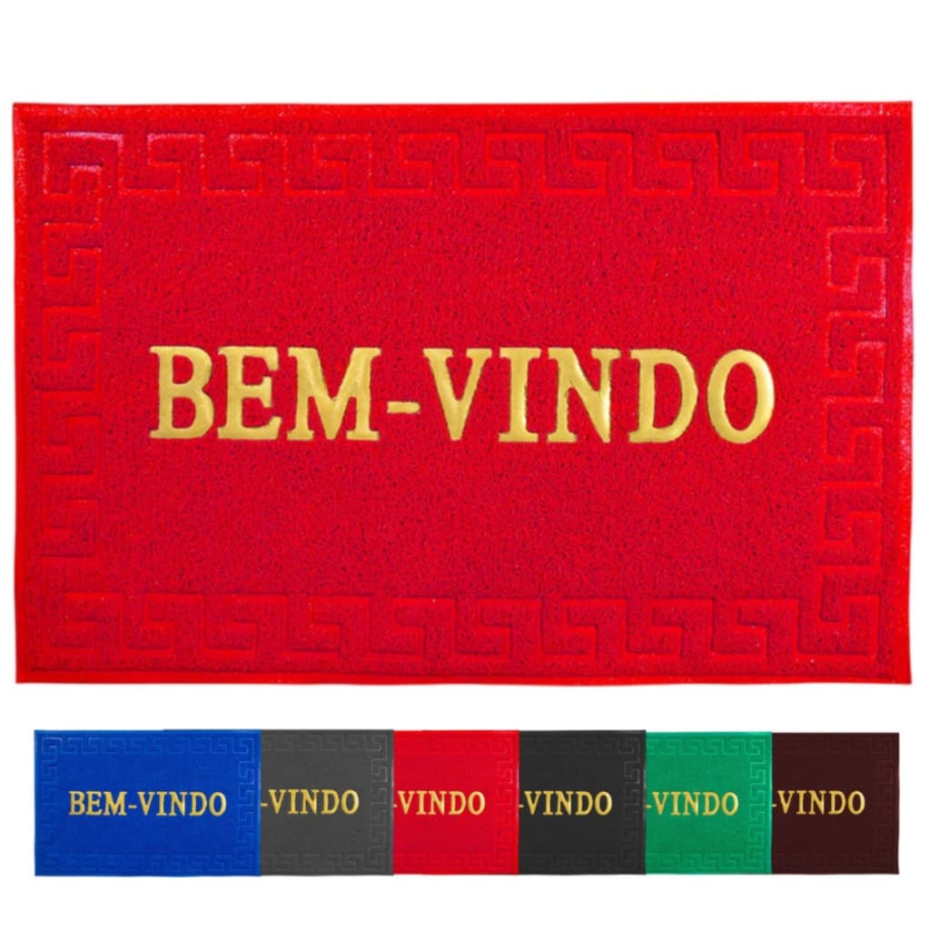 Tapete Capacho Bem Vindo 60x1,20cm Liso Emborrachado Para Porta Entrada Antiterrapante