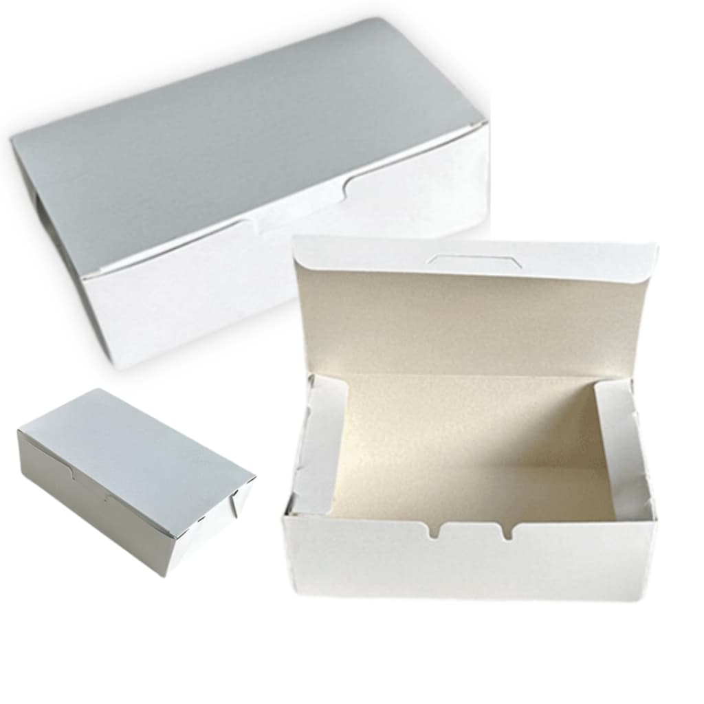 Kit 100 Caixa Branca de Papel Duplex Para Delivery Fastfood Doces Restaurante 15X10X5 REF30