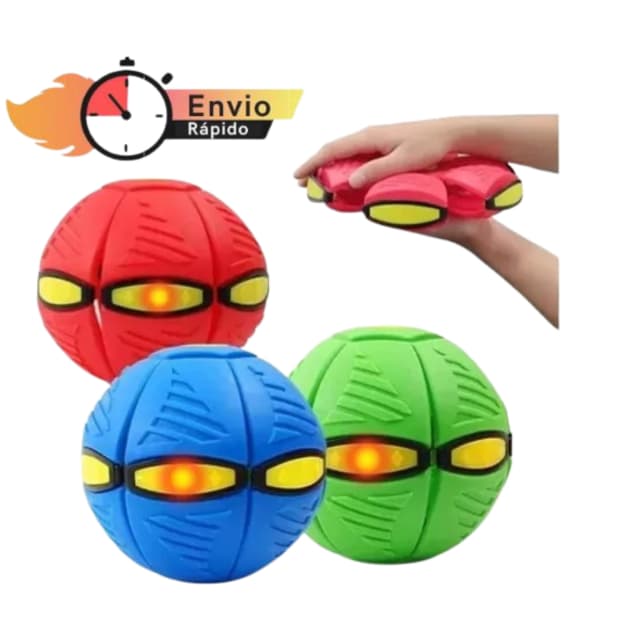 Brinquedo Infantil Bola Magica 2 em 1 Disco Voador Ufo Bola Vira Disco Fidget Com Led