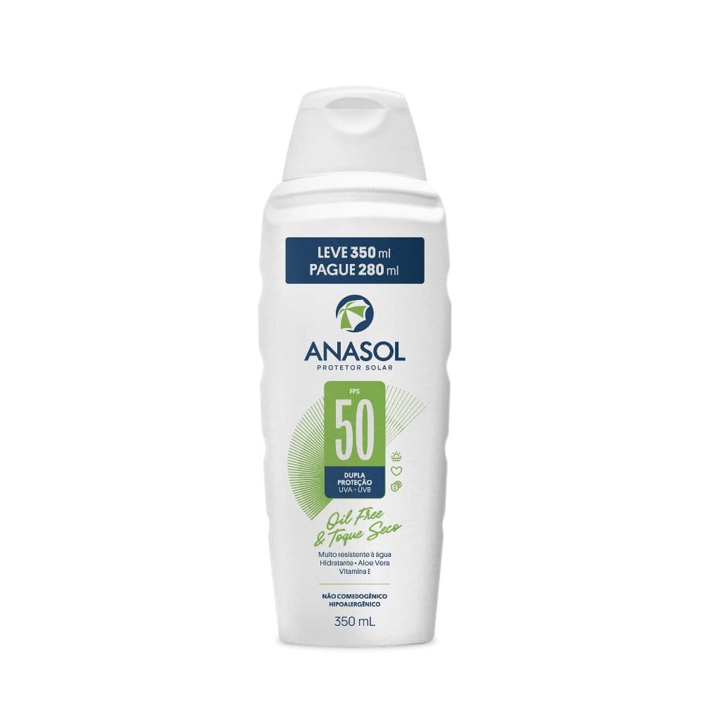 Anasol Protetor Solar Corporal Fps 50 Loção Toque Seco com Aloe Vera e Vitamina E 350ml