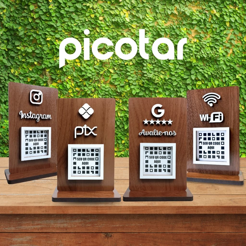 Placa Pix Pagamento QR Code Suporte  Instagram Display Wifi  Suporte Google Balcão