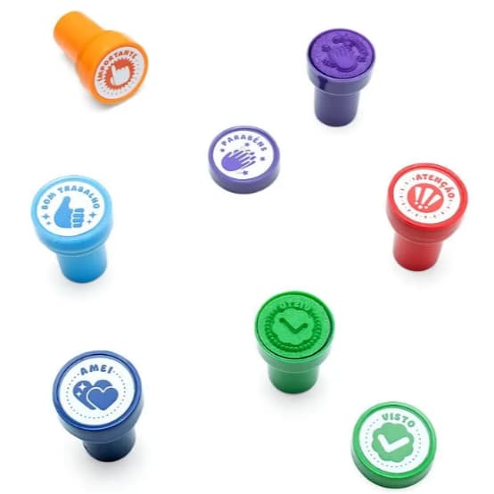 CARIMBO PEDAGÓGICO AUTOTINTADO LEO&LEO - 6 ESTAMPAS