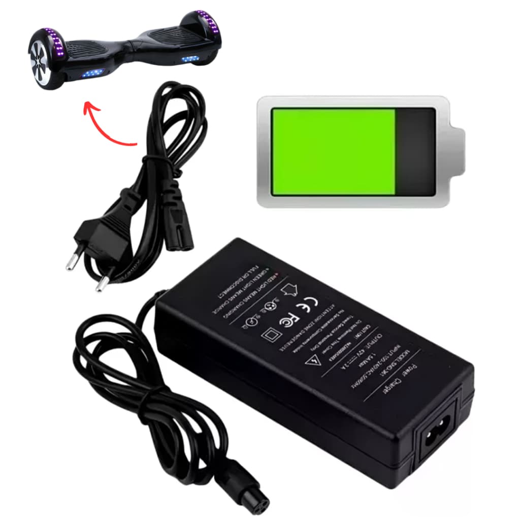 Fonte Carregador Hoverboard Bivolt Carregador Overboard Smart Balance Scooter Elétrico 42V 110/220V