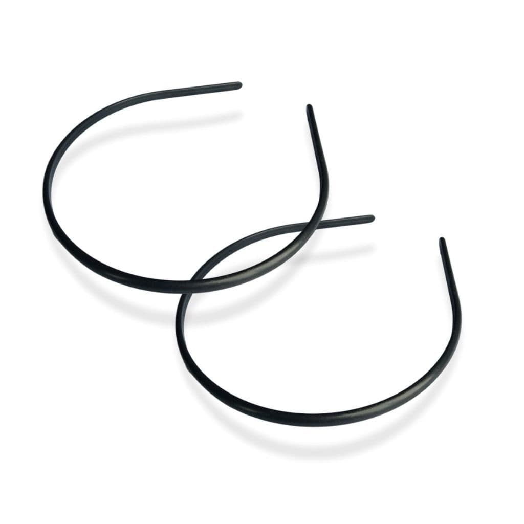 Kit 24 Tiara Arco Arquinho Plástico Forrar/Encapar/Costumizar Extra Fina Simples Preta Lisa - 5mm