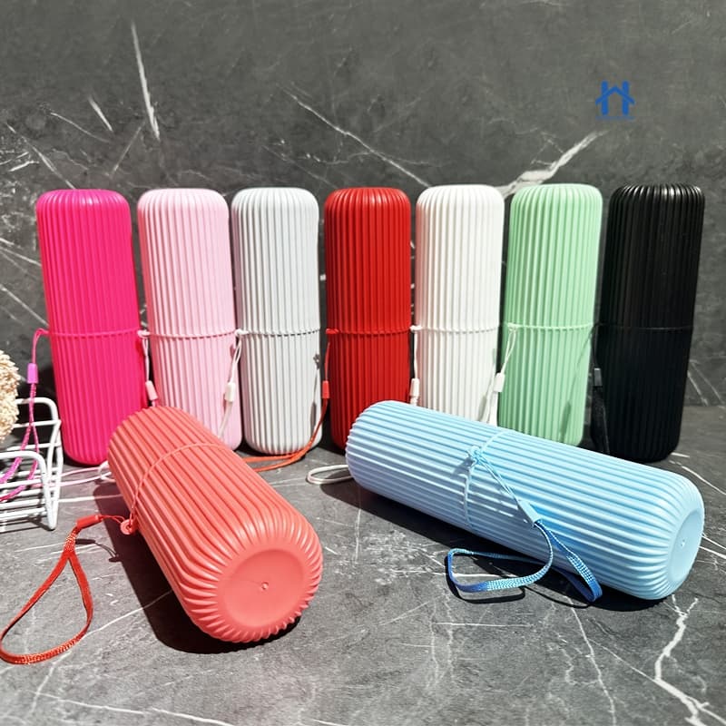 Estojo Porta Escova e Pasta Dental Plástico Multiuso para Viagem Bolsa Escola Colorido Designer