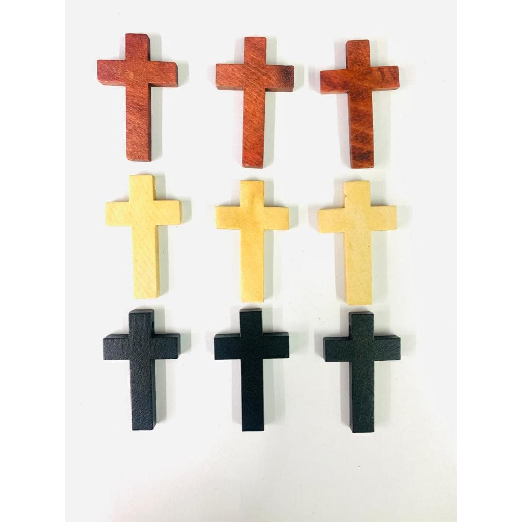 Pingente Cruz de Madeira Natural