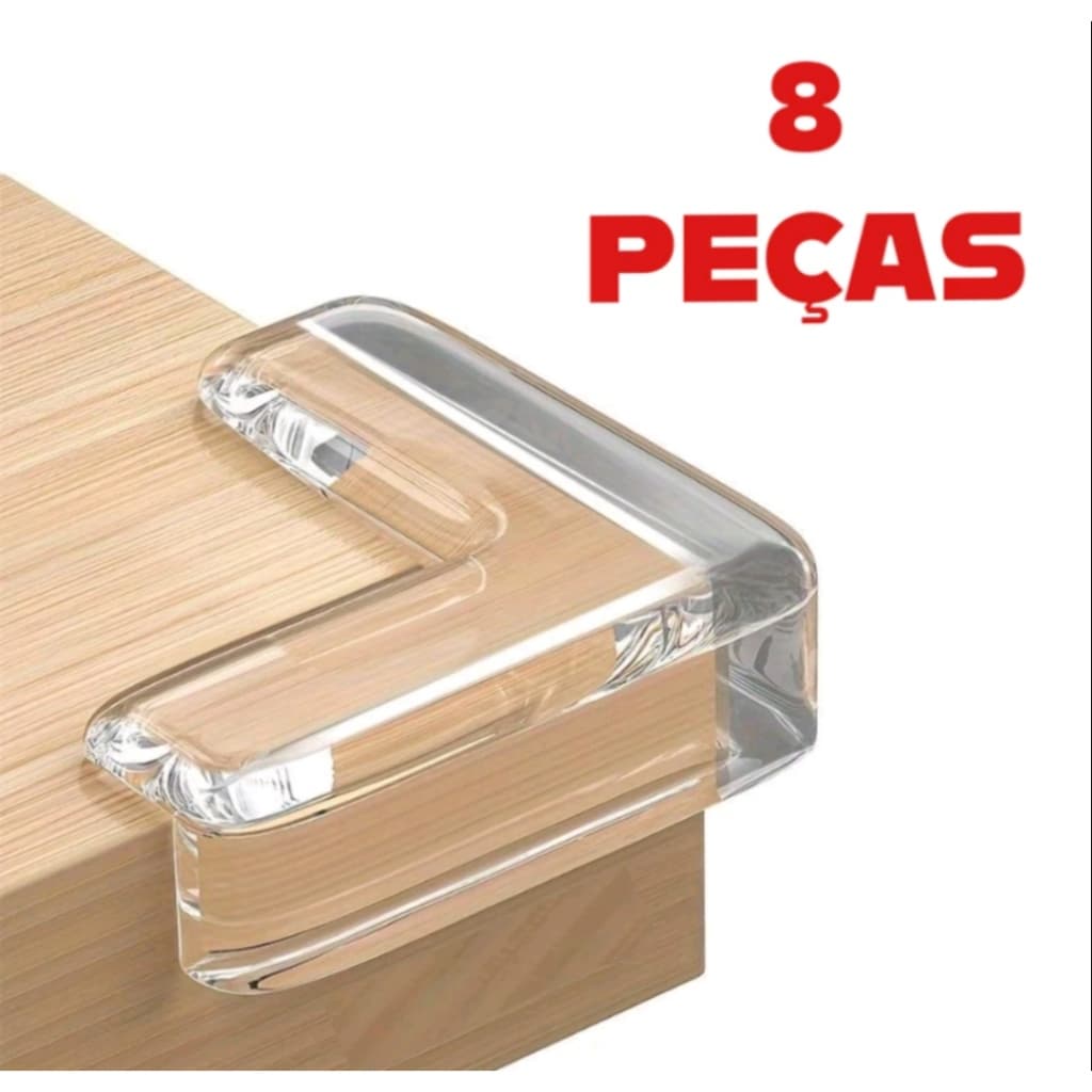 KIT 8 PROTETOR DE QUINA EM SILICONE PARA MESAS E MOVEIS PROTECAO PARA CRIANCAS E BEBES