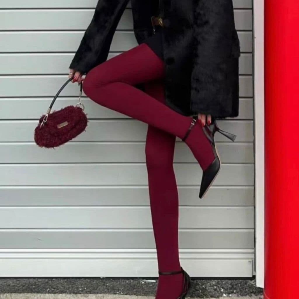 Novas Meias feminina Magro See-Through Lingerie Lace Leggings super elastico Meia-calça Vermelha sexy Tamanho unico