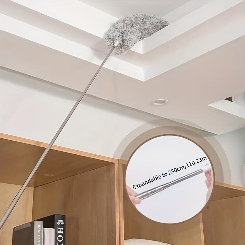 Espanador Pó Limpa Poeira Microfibra Extensível Lavável