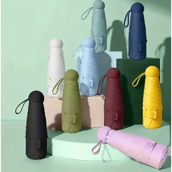 336 - MINI Sombrinha Guarda Chuva Cabo Redondo Cor Lisa