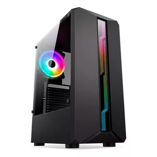 Gabinete Gamer lateral em Vidro fita led frontal S/ fans