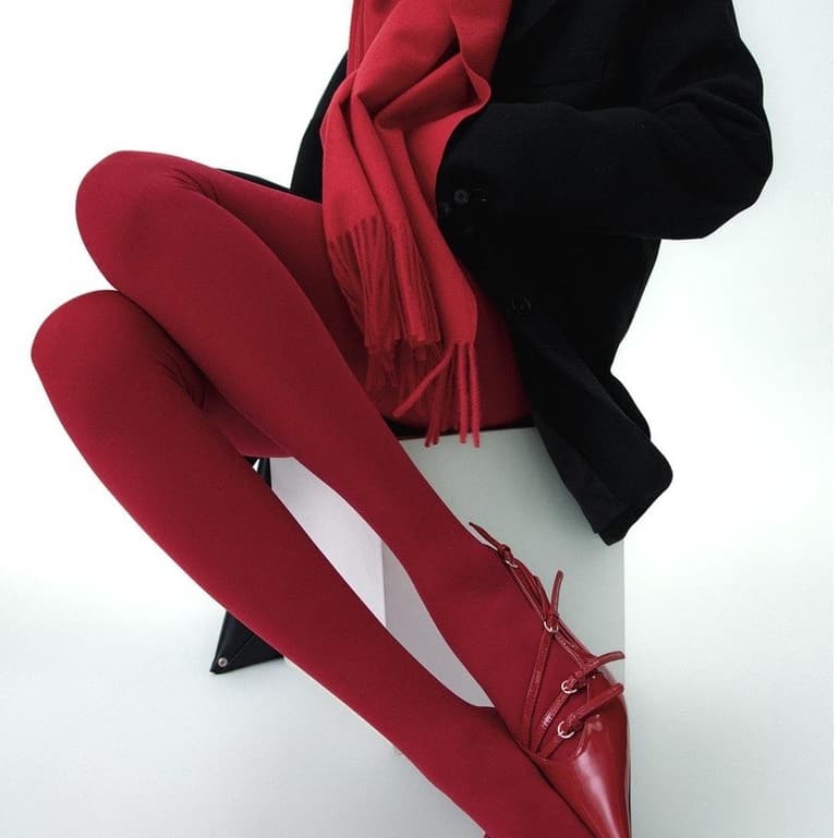 Meia Calça Feminina Vinho Bordô Fio 80 Com Elastano