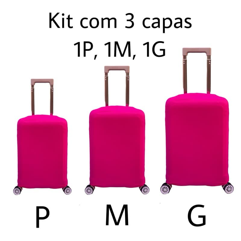 Kit com 3 capas de mala