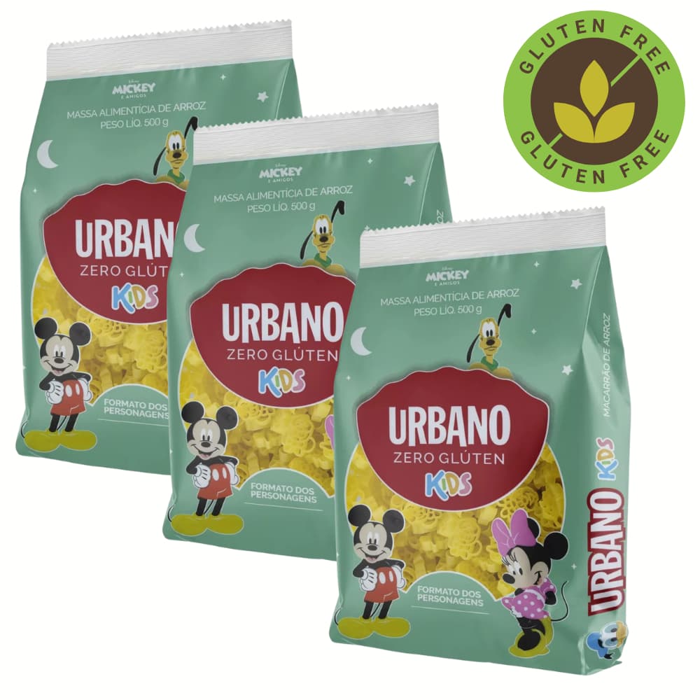 Macarrão de Arroz Kids Mickey Personagens Urbano 500g - ZERO GLÚTEN - ZERO LACTOSE