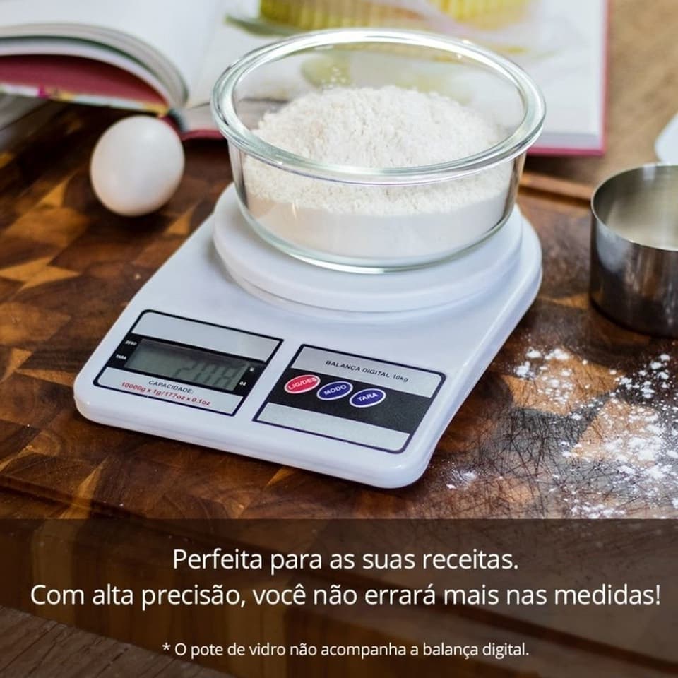 Kit 1a 4 Balança de Alimentos Digital de Cozinha Confeitaria Fitness Academia Pesar Comida Até 10 kg Dieta Nutrição