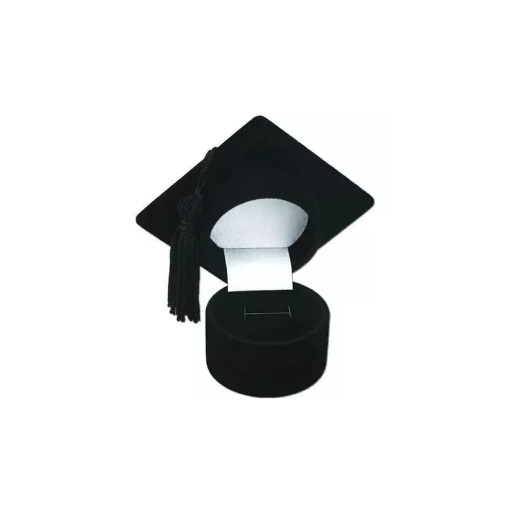Caixa Anel Aliança Brinco Capelo Chapéu Formatura Veludo