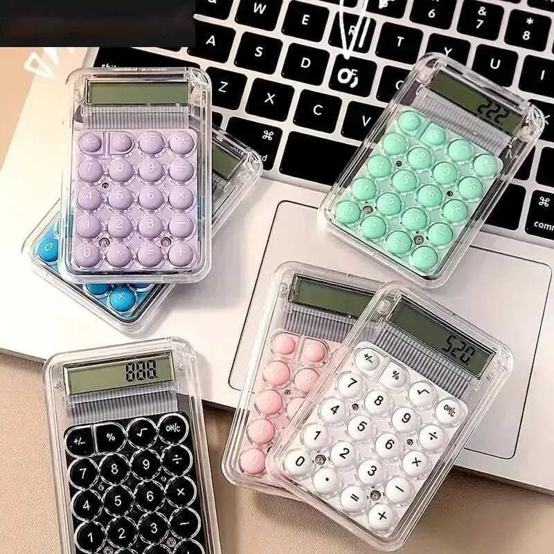 Mini Calculadora 8 Dígitos Display Silêncioso Estudantes Portátil Transparente Uso Diário 7413