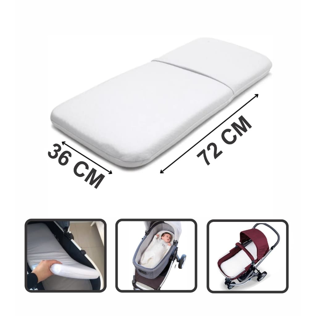 Colchão Para Carrinho De Bebê Moises Com Capa Removível Lavável Super Macio Antialérgico