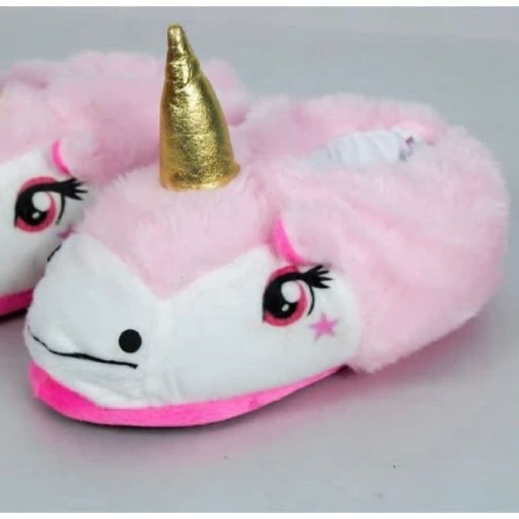 Pantufa Unicórnio Rosa Nos Tamanhos Infantil e Adulto / Unissex