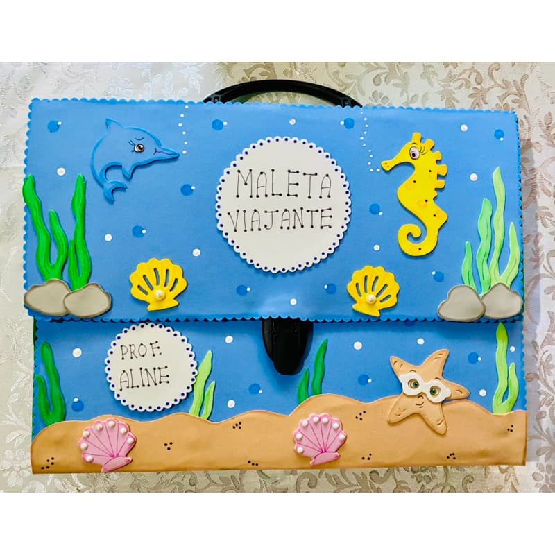 Maleta Leitura/Viajante - Fundo do mar