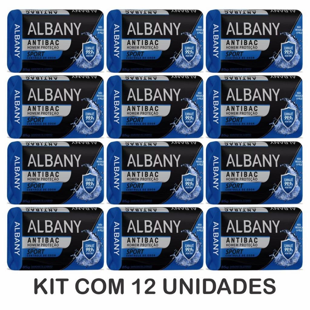 Kit 12 Sabonetes Albany Sport Controle De Odor 85g