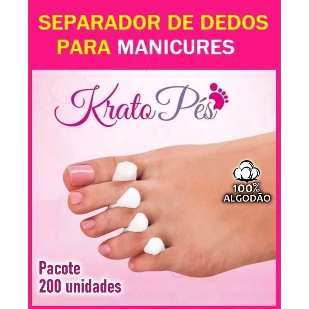 Separador de dedos KRATOPÉS super macio - pacote com 200 unidades