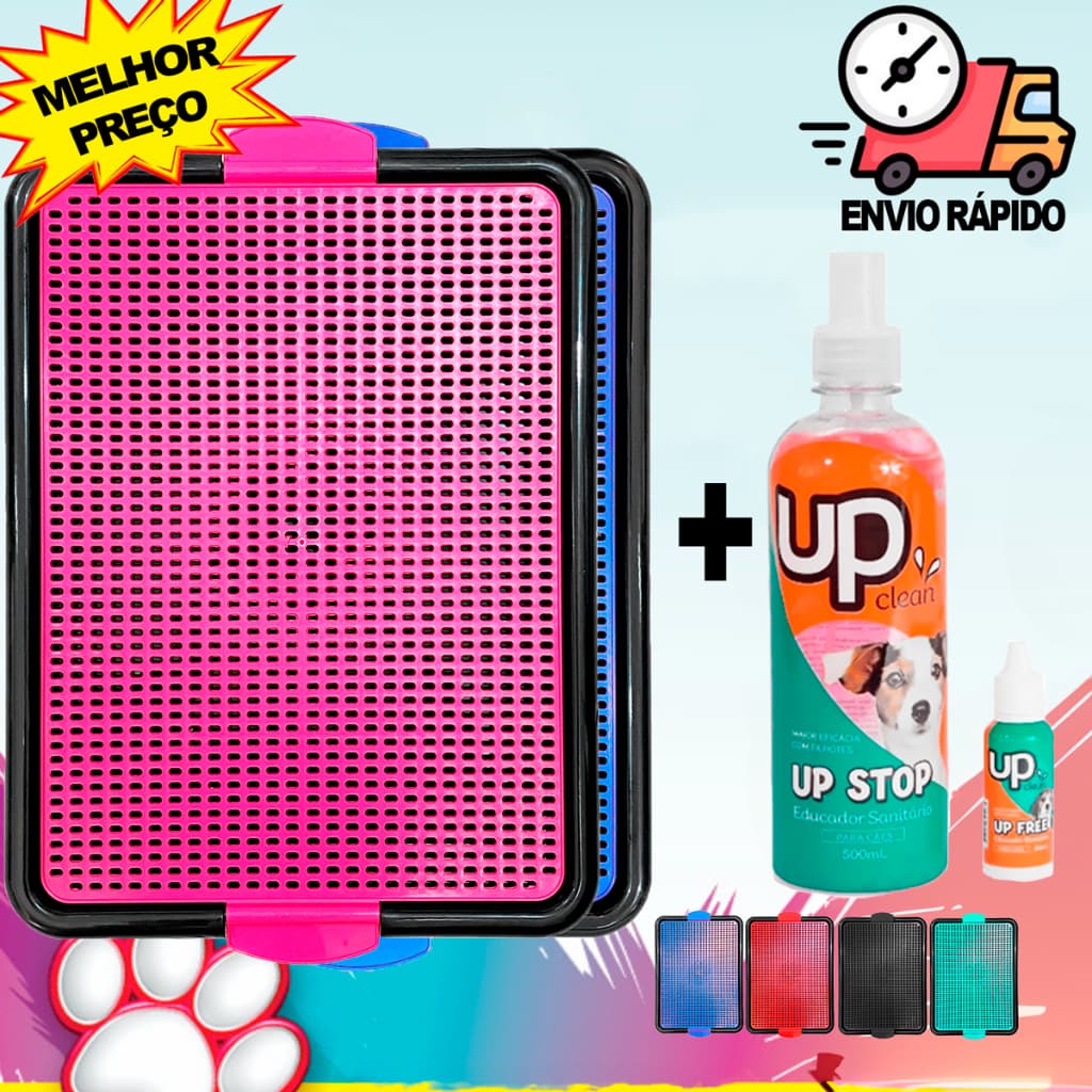 Banheiro de Cachorro Grande + Adestrador Xixi Sim Não Sanitário Canino Tapete Higiênico Lavável