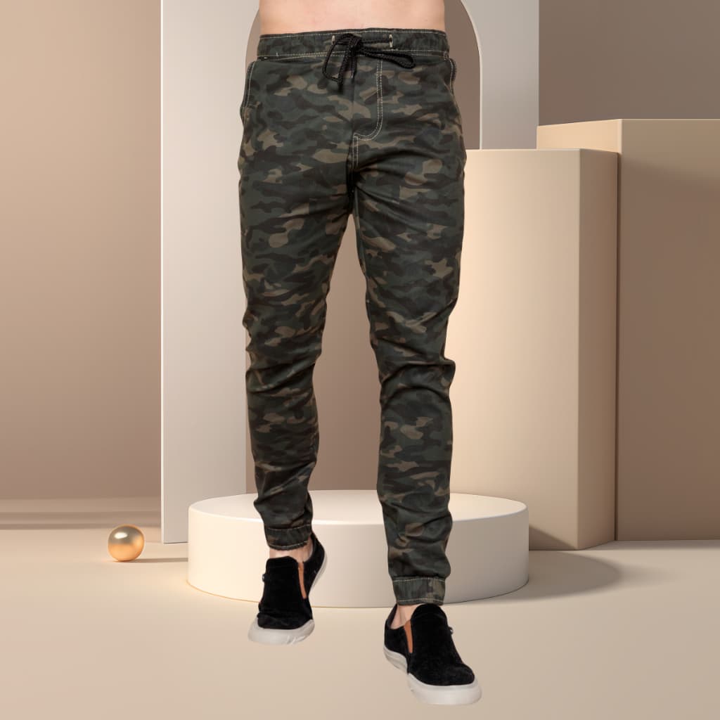 Calça Jeans Jogger Masculina Premium camuflada-tomada de fábrica