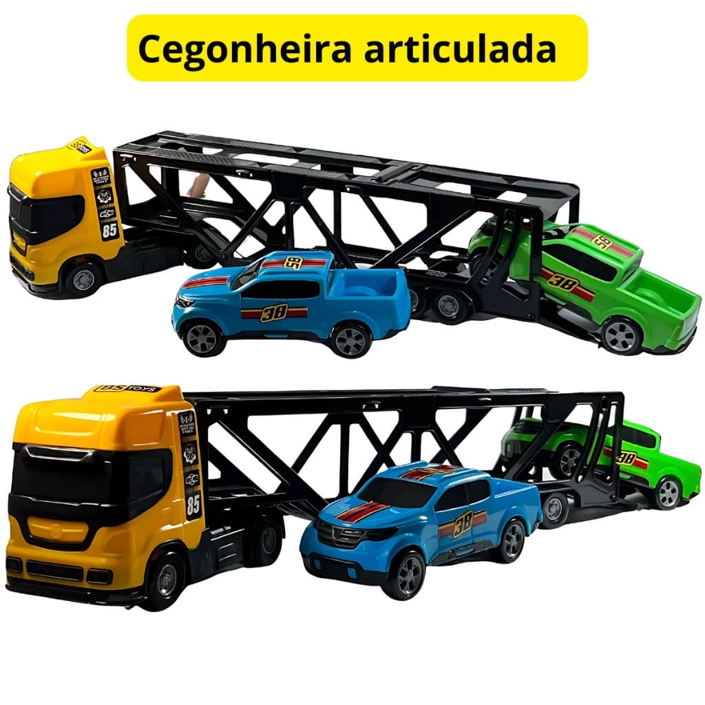 Brinquedo Caminhao Cegonheira Carreta Com 2 Carrinhos - Bs Toys