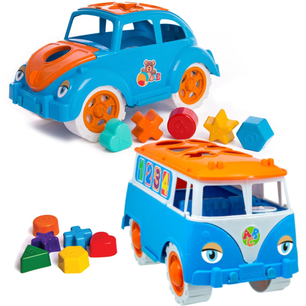 Fusca E Kombi Educativo Pedagógico Para Desenvolvimento Infantil 2 Brinquedos Para Presente