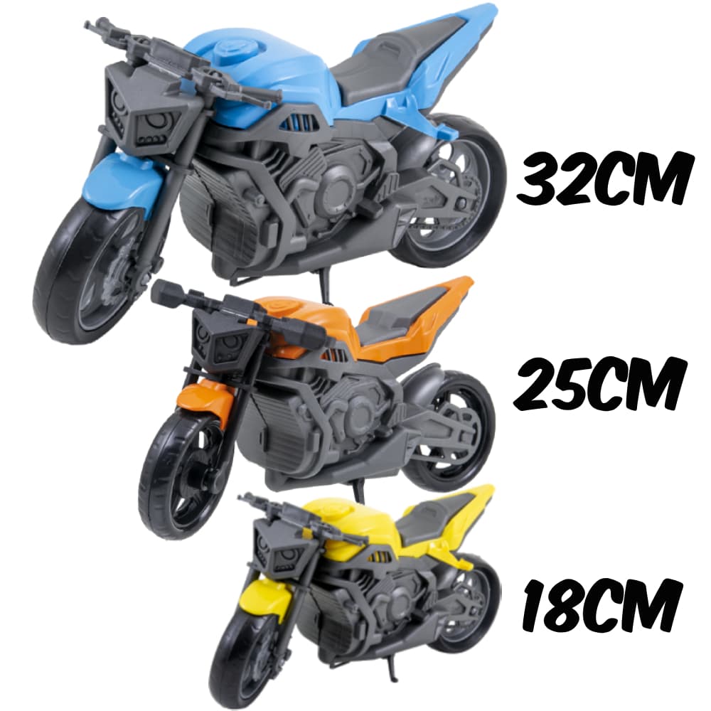 3 Motos Esportivas Brinquedo Detalhes Realistas - Dimensões Diferentes Imaginação Certificado Inmetro - QUEEN SHOP