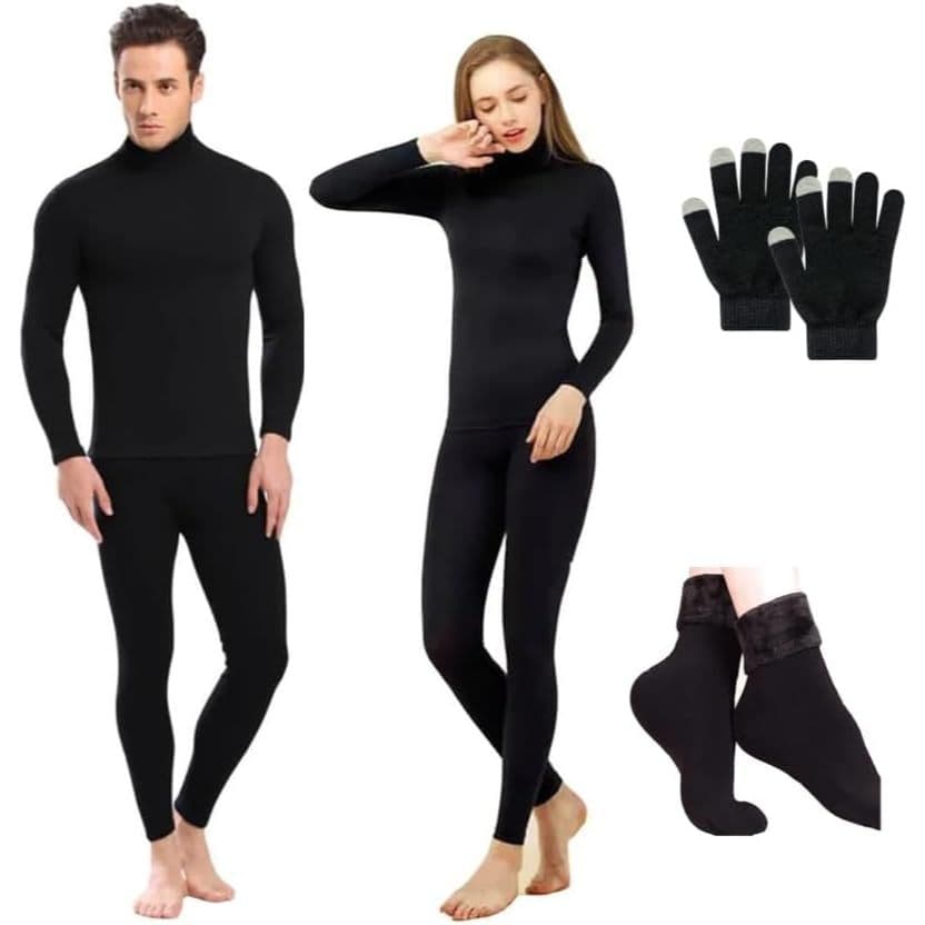 Conjunto MASCULINO OU FEMININO FRIO Segunda Pele Térmico MEIA LUVA TOUCH BLUSA LONGA PELUCIADA CALÇA AGASALHO PROTEÇÃO