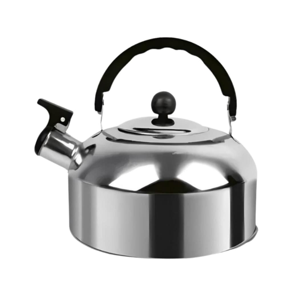 Chaleira Inox Com Apito 2 Litros Café Chá Para Fogão A Gás e De Indução Com Tampa Fervura Rápida
