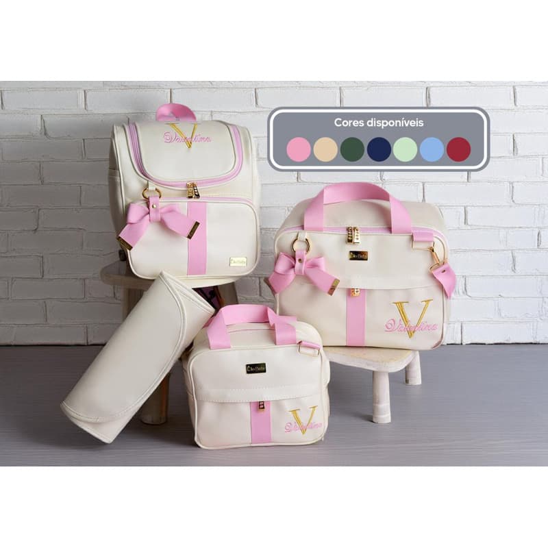 kit bolsas Maternidade Personalizada grande Com Nome do Bebe Menina/Menino