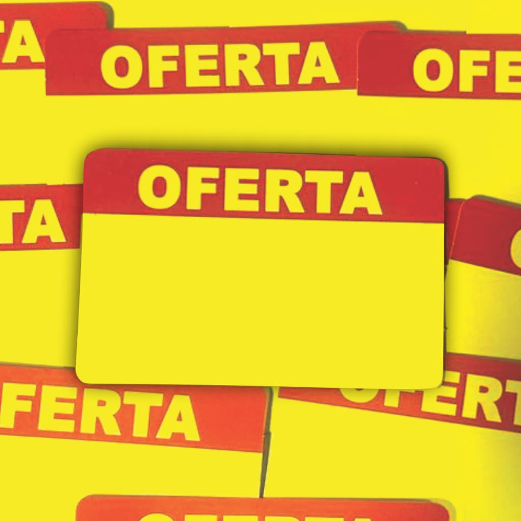 Cartaz Oferta Gondola Promoção 8,5 x 5,5cm - 100 Unidades