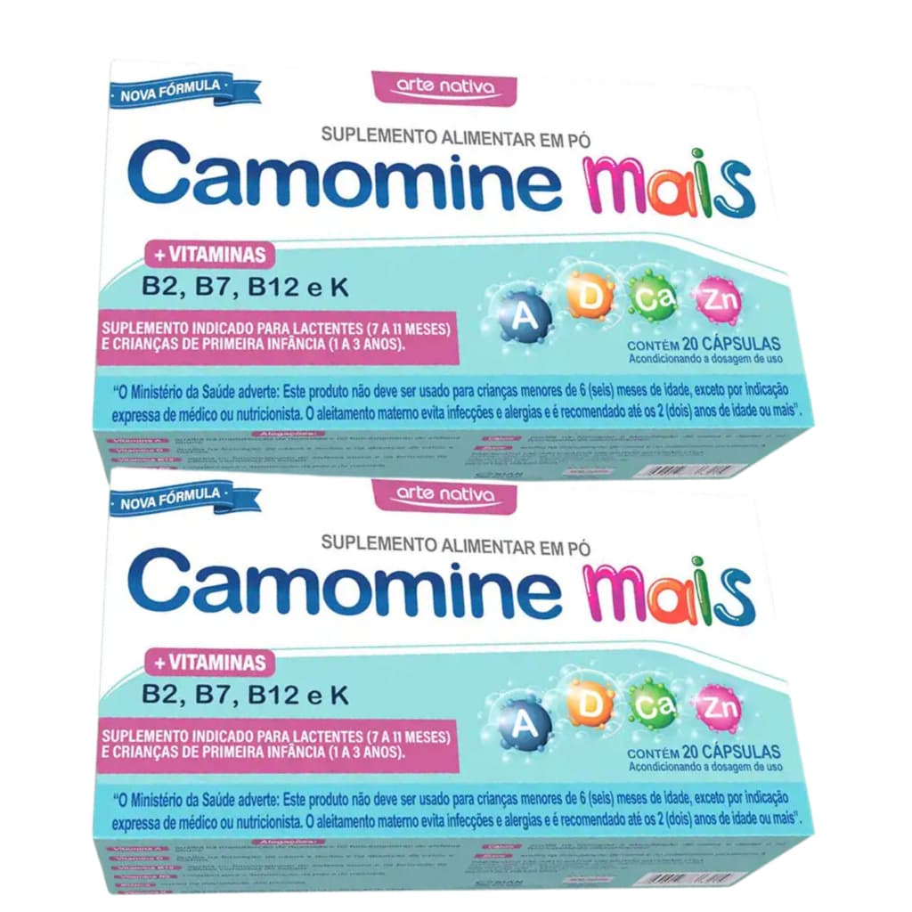 Kit 2x Camomine C Baby 20 Ca Supl Vit+Min Arte Nativa