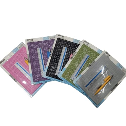 Kit Base Corte A5 22x15 cm Corte Cores Régua Estilete Precisão