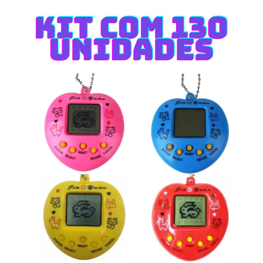 Kit com 130 Bichinho Virtual Tamagotchi Original Egg 168 Bichos Em 1 Nostálgico Pet Virtual