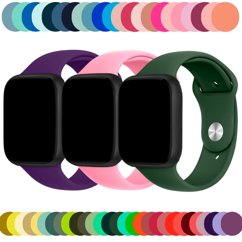 Pulseira Para Apple Watch Em Silicone 38mm 40mm 41mm 42mm 44mm 45mm 49mm Pronta Entrega Nota Fiscal