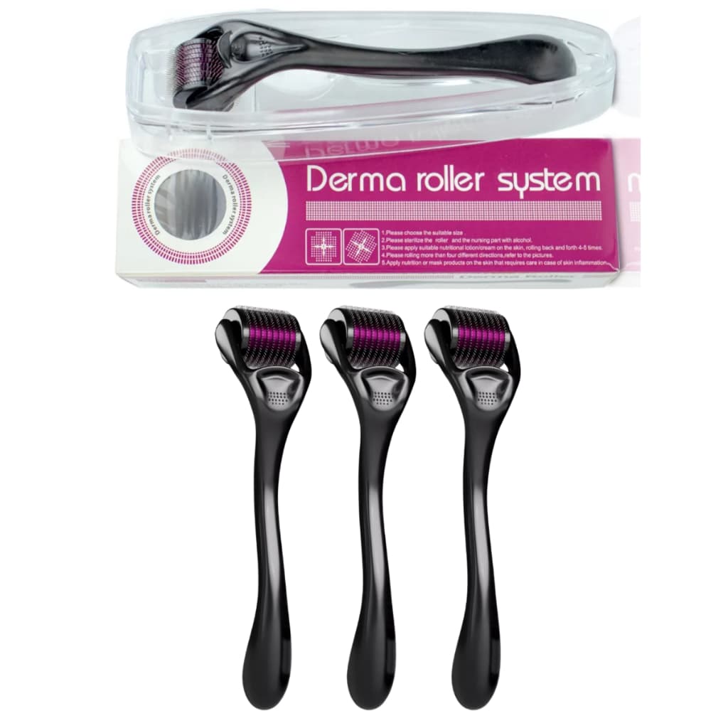 3 Un Dermaroller Microagulhamento Rolo Agulha System 540 Original com Anvisa Preencher Falha Cabelo Barba Cicatriz