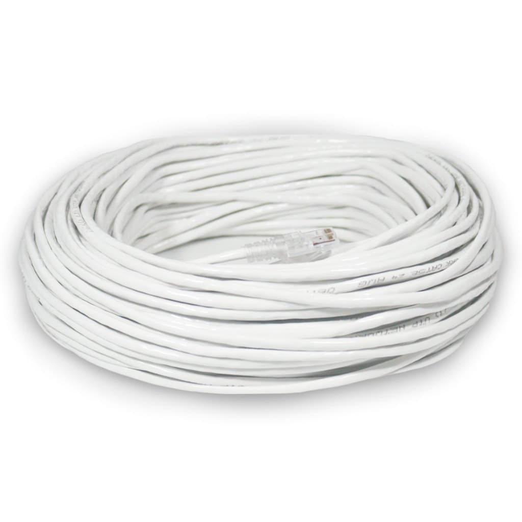 Cabo de Rede CAT5e 40 Metros 40m Branco LAN UTP com RJ45 Crimpado Testado