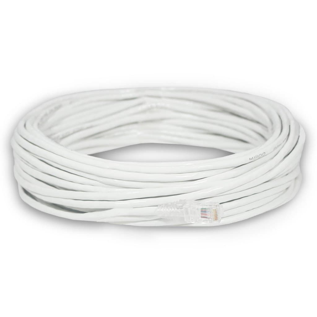 Cabo de Rede CAT5e 10 Metros 10m Branco UTP Crimpado Testado LAN CFTV