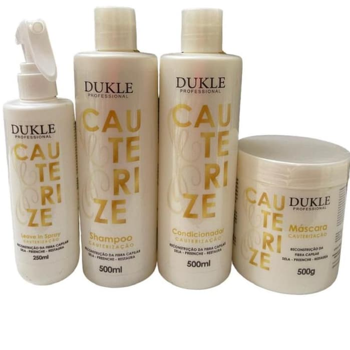 Kit Cauterização 4 Passos Dukle Profissional Reconstrução e Restauração Capilar