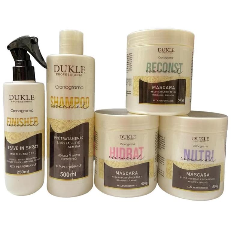 Kit Conograma Dukle Profissional 5 Passos Reconstrução Nutrição Sedosidade Antiqueda e Antiquebra