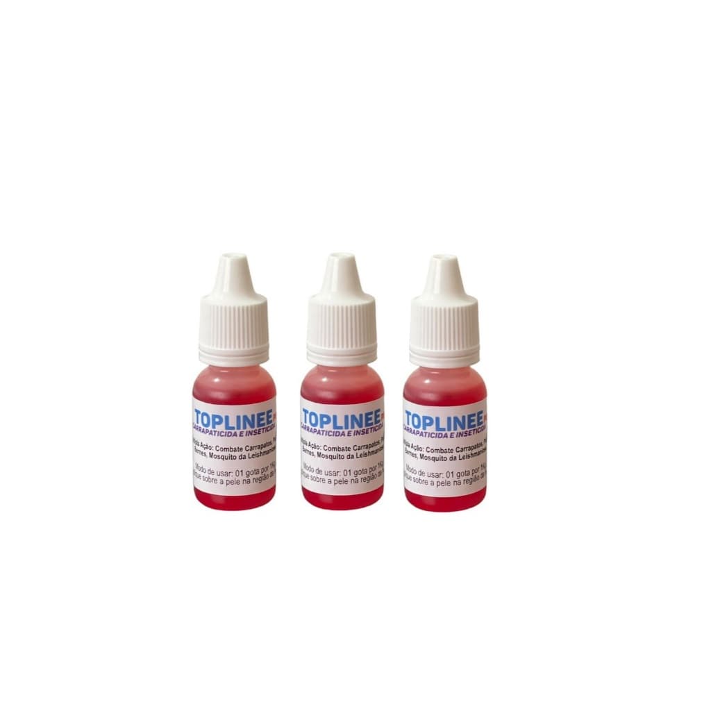 Kit 3x Topline 10ml Antipulgas e carrapato Animal