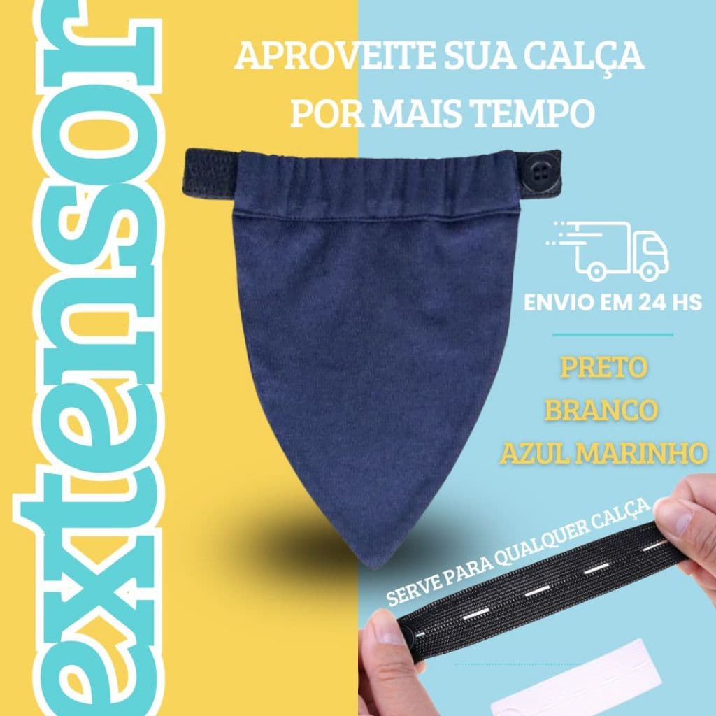 Extensor de calça - Grávidas - Gestante - Elástico com forro