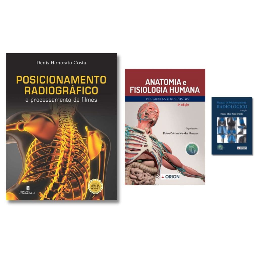 Kit completo de Radiologia Posicionamento Radiográfico + Anatomia + Manual Posicionamento de Bolso